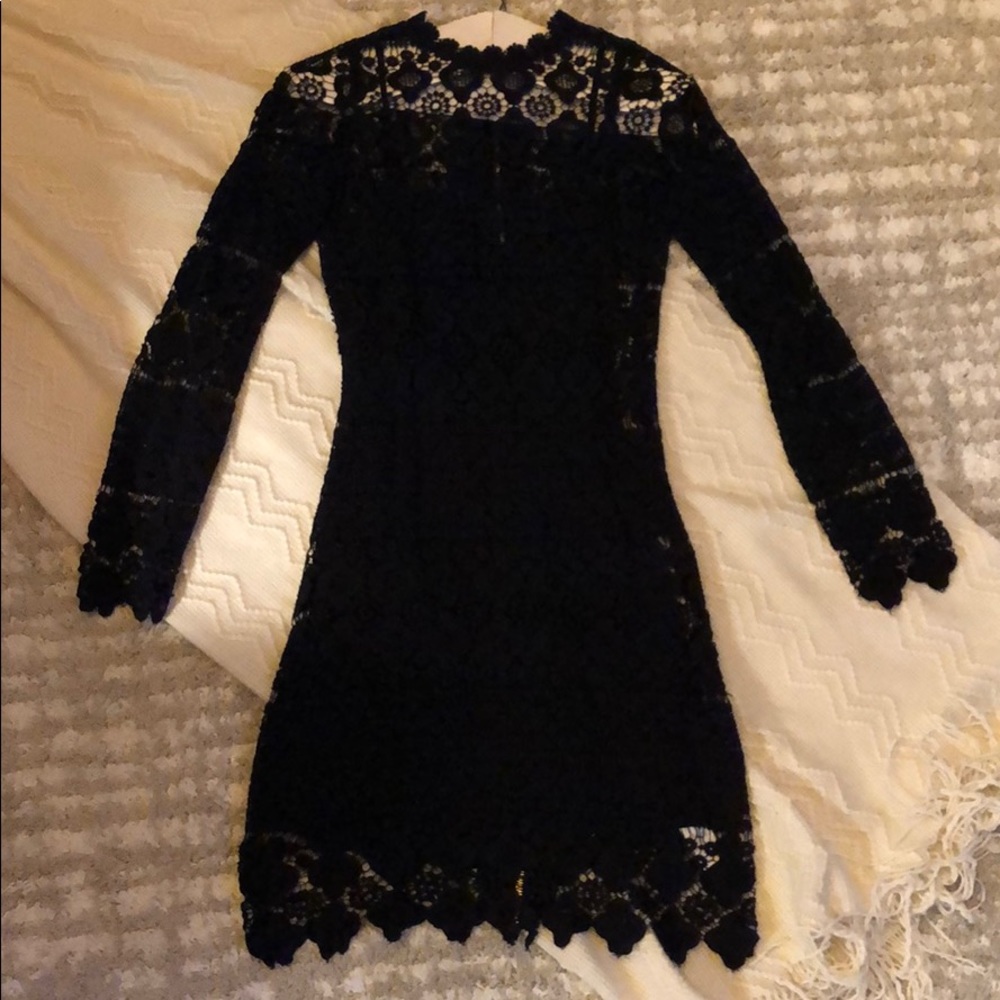 Zara Black Lace zip up dress
